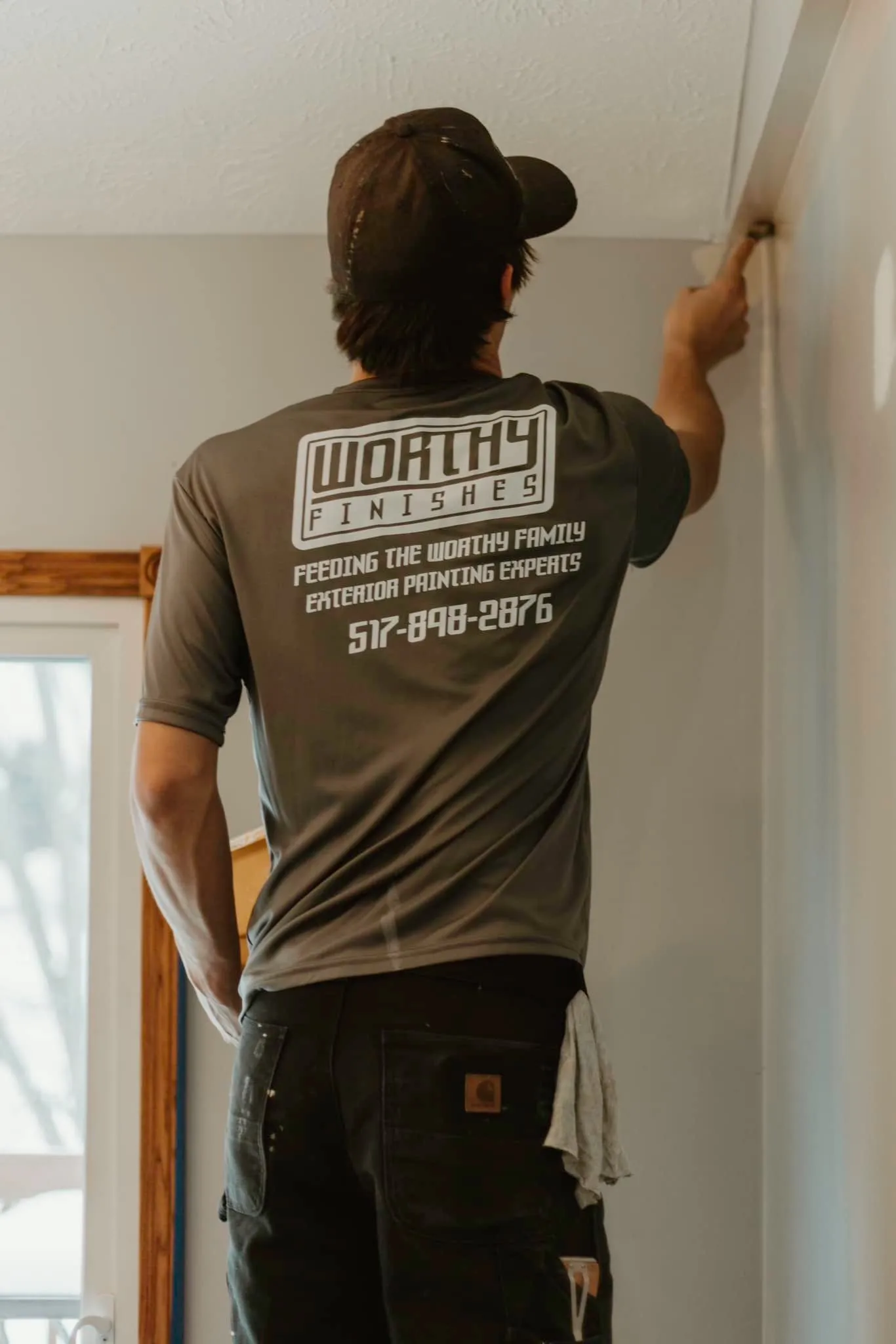 Interior painting transformation by Worthy Finishes in Lansing Michigan home