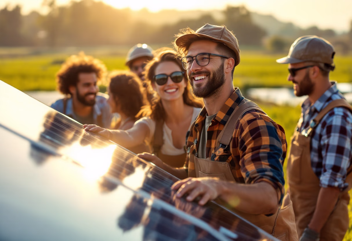 image of a solar installation team at work outdoors