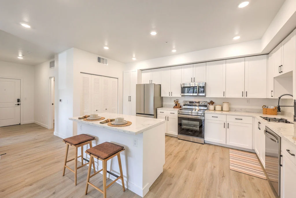 kitchen with decor and white cabinets
