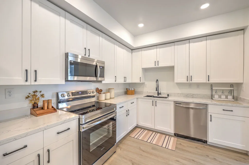 kitchen with decor and white cabinets