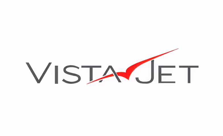 Логотип VistaJet — частной авиакомпании, партнёра Monaco Royal Limousines