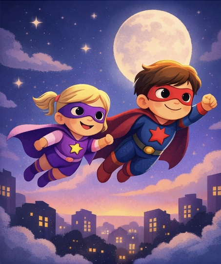 Hero bedtime stories magical illustration