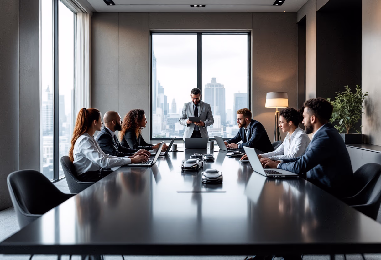 image of an office collaboration scene (for a mobility and transportation)