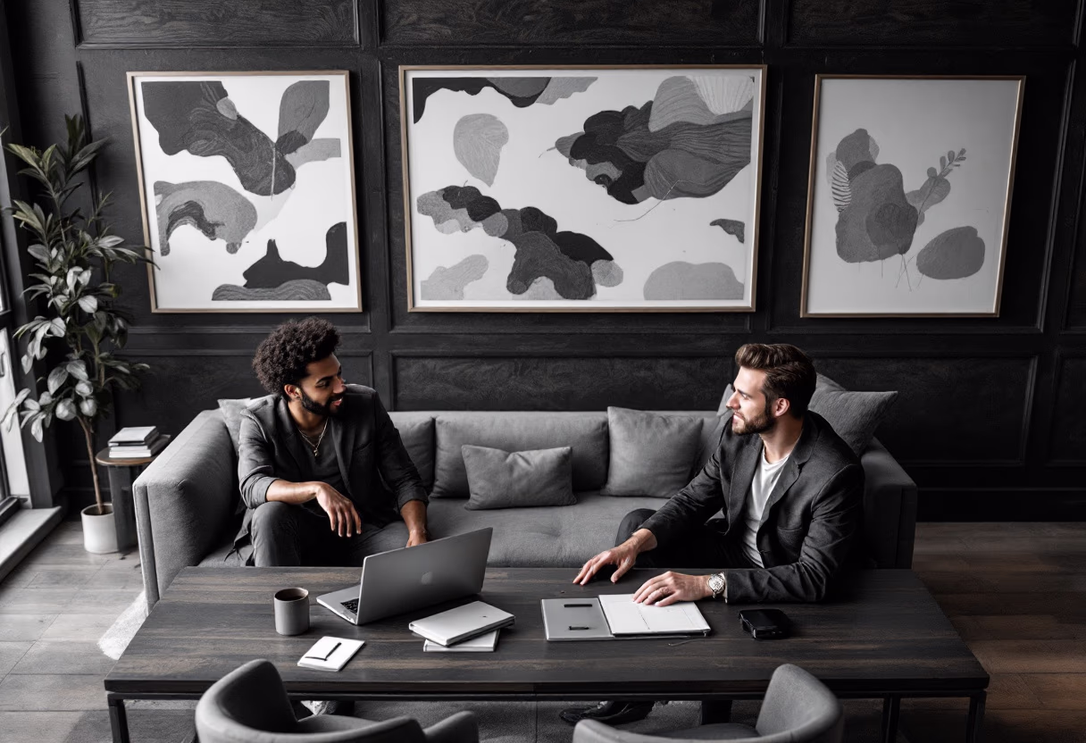 image of founders with a shared moment (for a edtech)