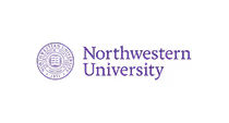 Northwestern University seal next to the text 'Northwestern University' in purple.