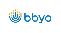 BBYO logo featuring a stylized blue menorah with orange flames and the letters bbyo in blue.