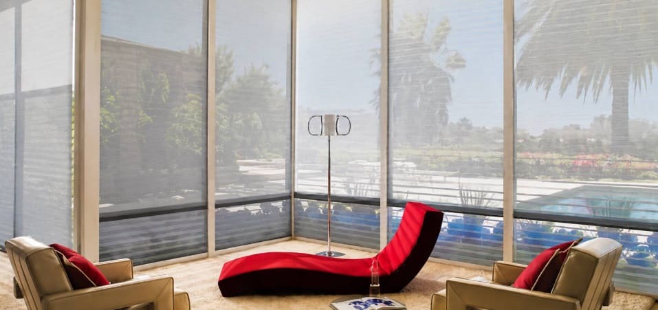 Sunroom featuring window shades in Reno, NV with filtered natural light.