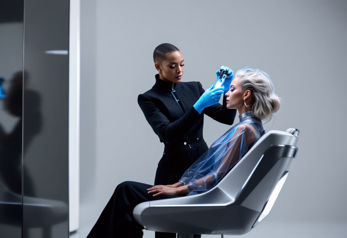 image of hairstyling service in progress