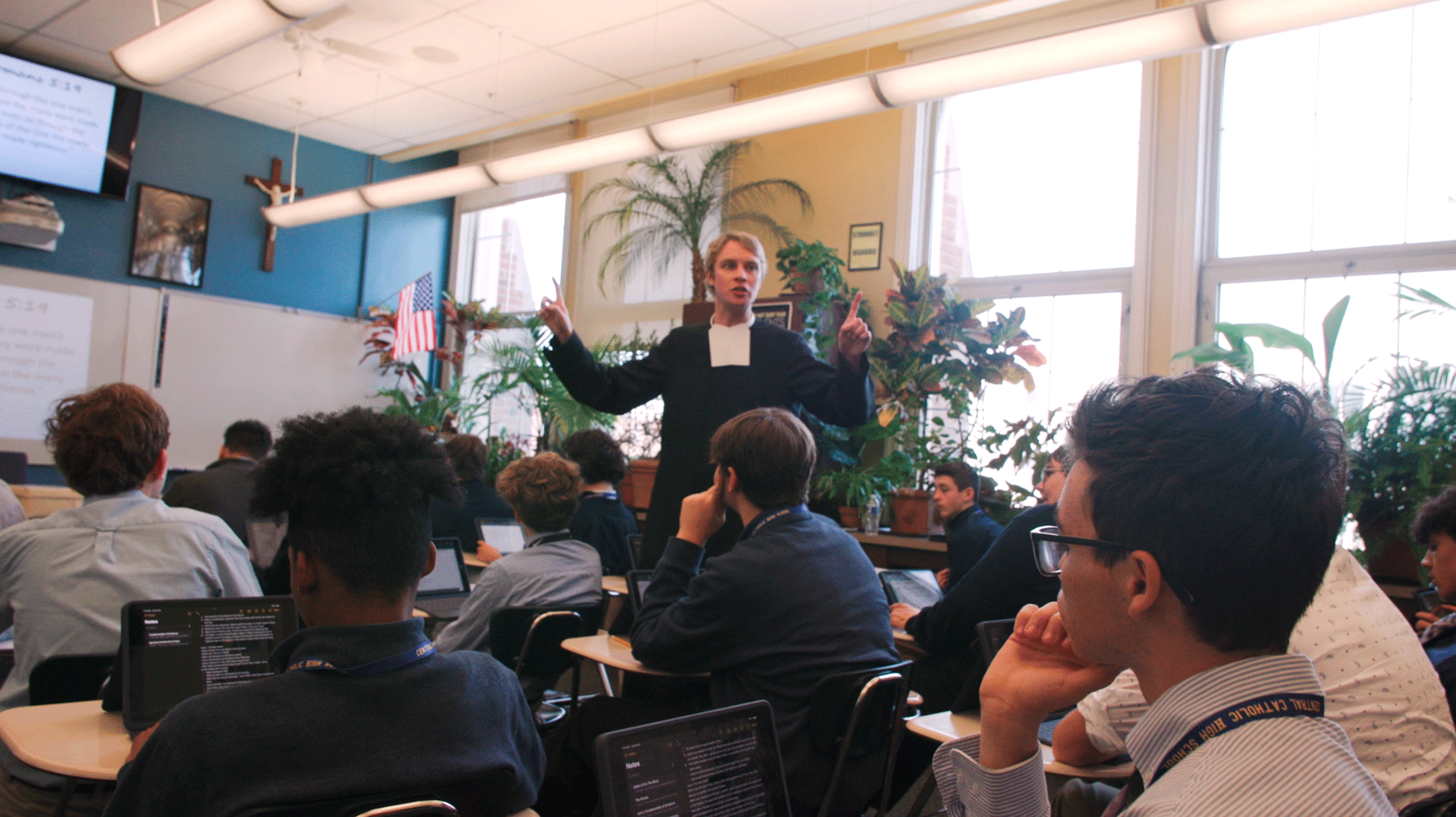 Christian Brothers with students in the classroom