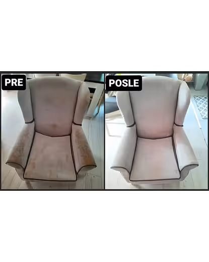 Pre i posla slika očišćene fotelje dubinskim pranjem