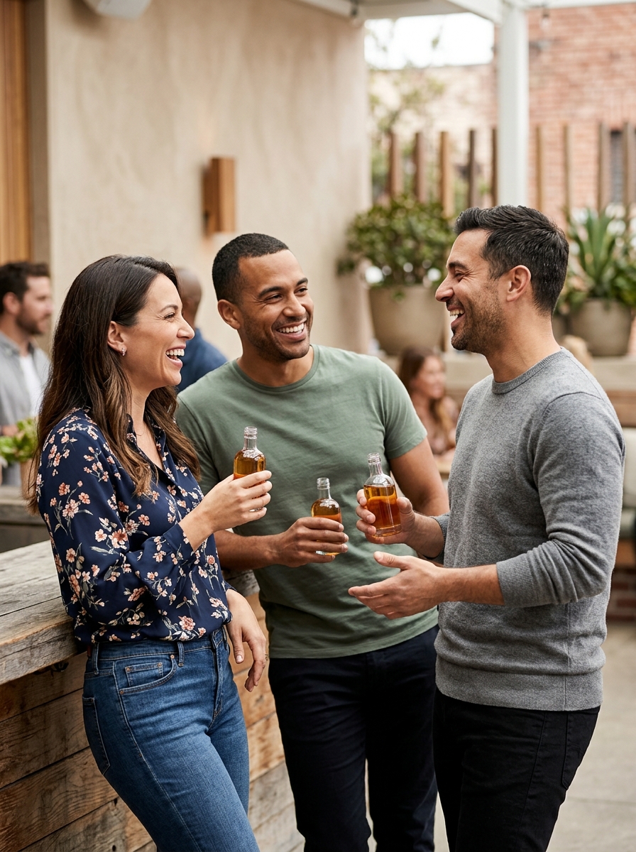 Friends enjoying drinks