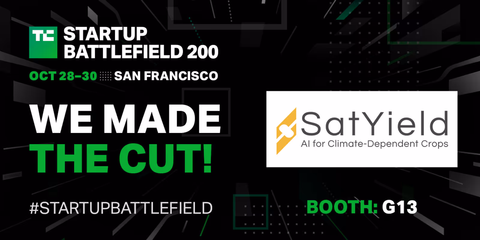 Exciting News: SatYield to Showcase Revolutionary AI at TechCrunch Startup Battlefield 2024!