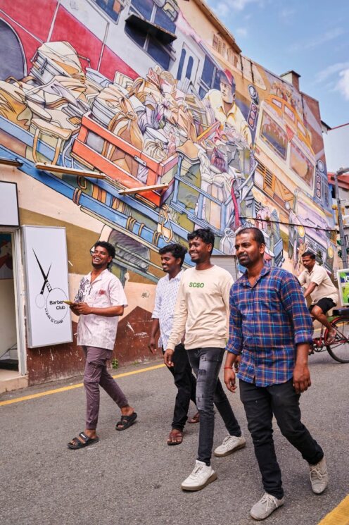 Murals line the streets in Little India