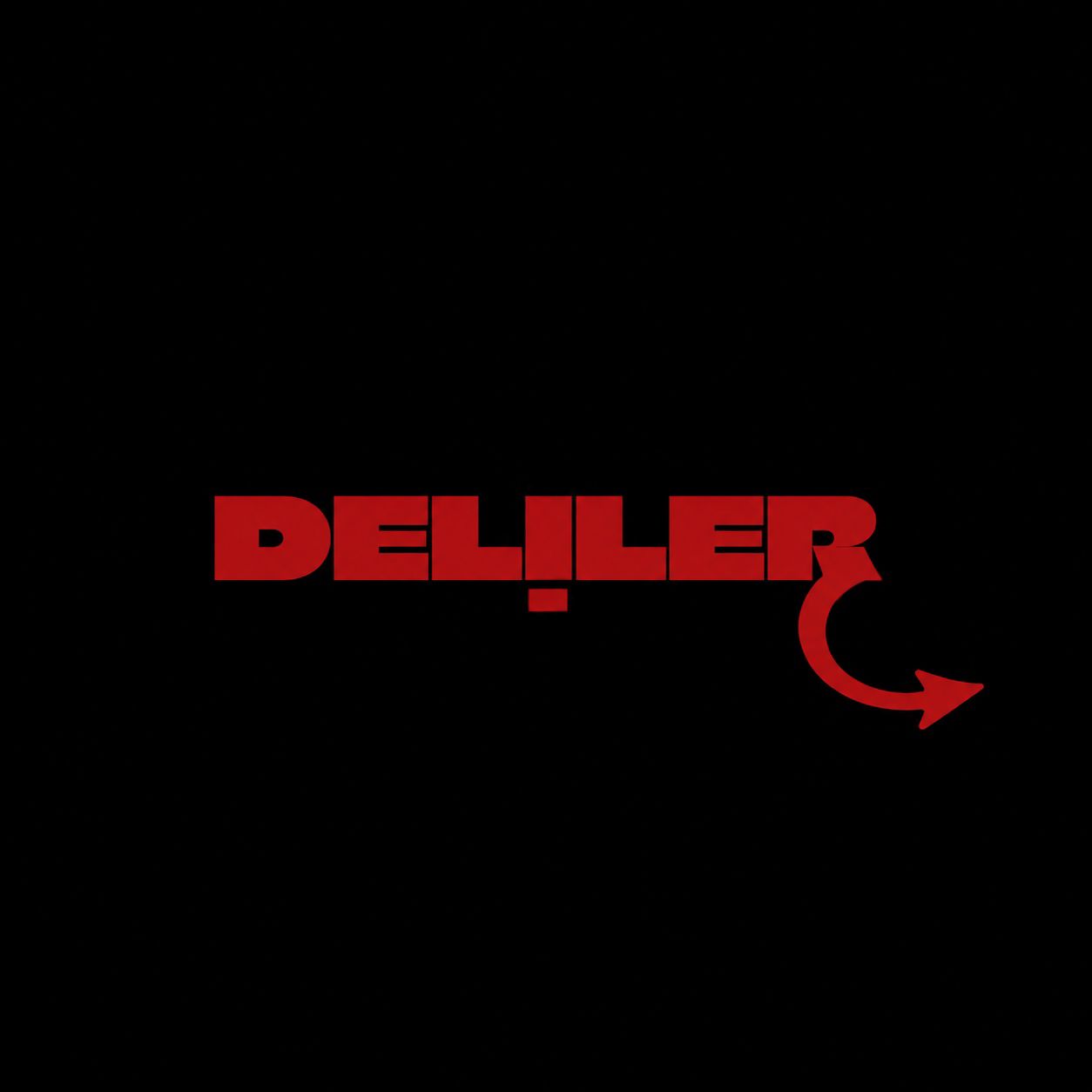 Deliler Senfonisi müzikali için kırmızı tipografik konsept