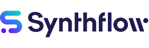 Synthflow company logo with stylized S and company name in dark blue.