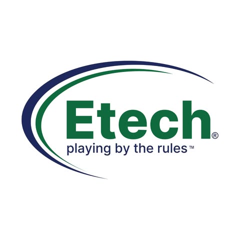 Etech company logo with the tagline playing by the rules.