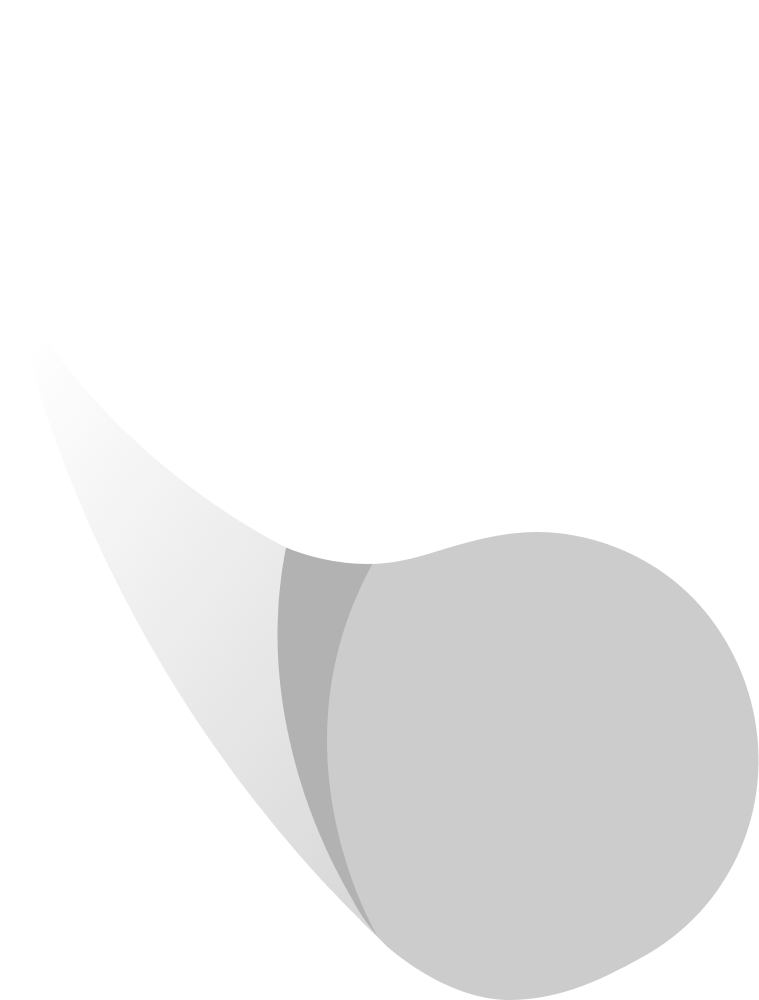 White stylized phone handset icon with a curved shape on a transparent background.
