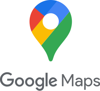 Logotipo de Google Maps con marcador de ubicación en colores azul, rojo, amarillo y verde.