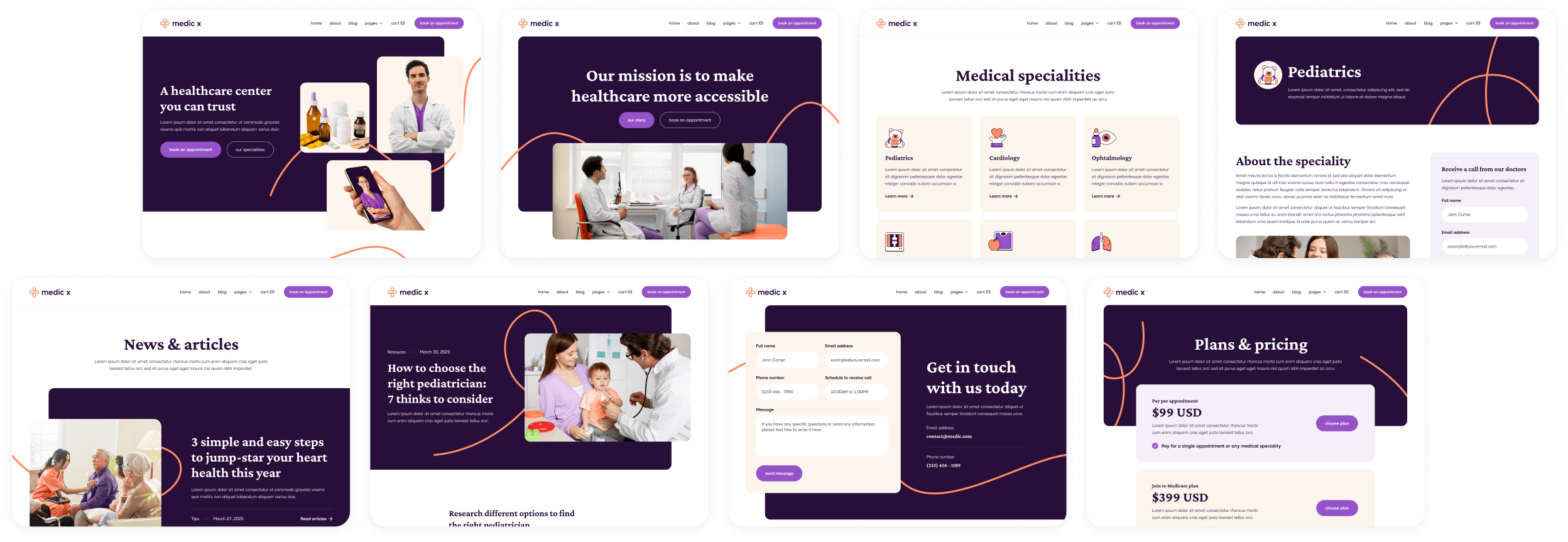 Medic X - Illustrator Banner - Healthcare Webflow Template