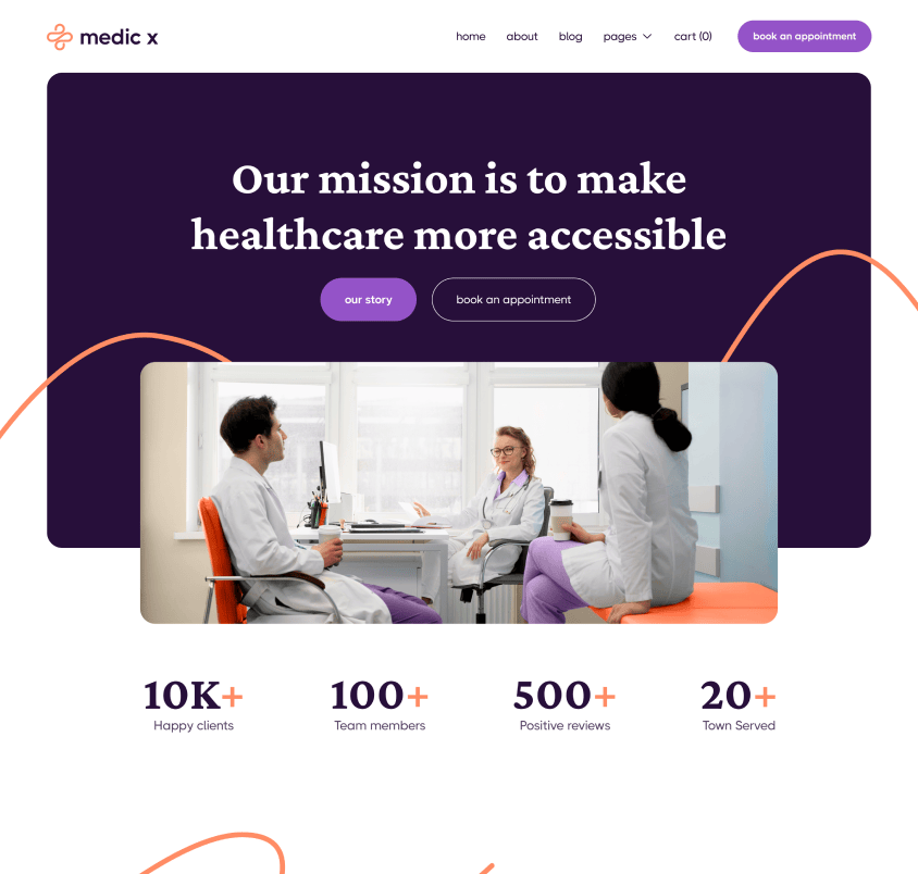 Medic X - About Page - Healthcare Webflow Template