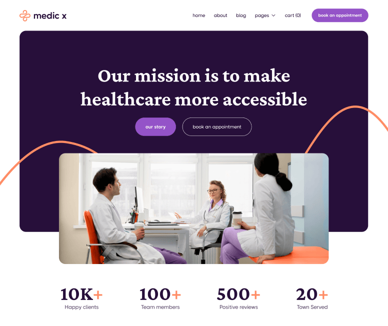 Medic X - About Main Page - Healthcare Webflow Template