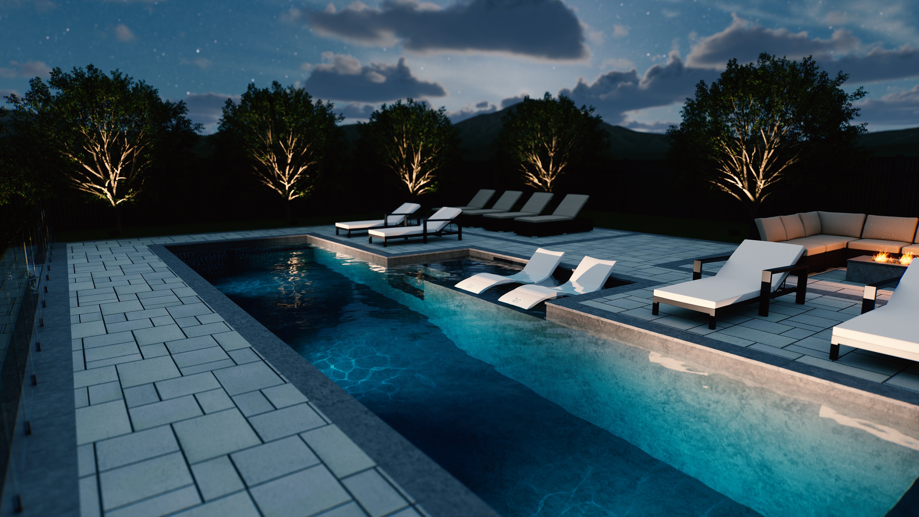 image of a landscaped pool area