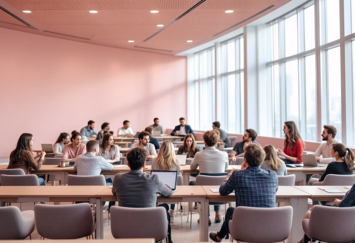 image of students attending a lecture (for a university)