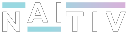 Typography logo spelling the word NALTIV with colored rectangular highlights over and under some letters.