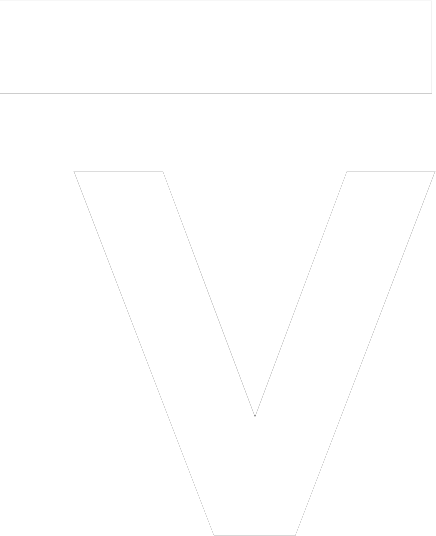Bold white letter V on a black background.