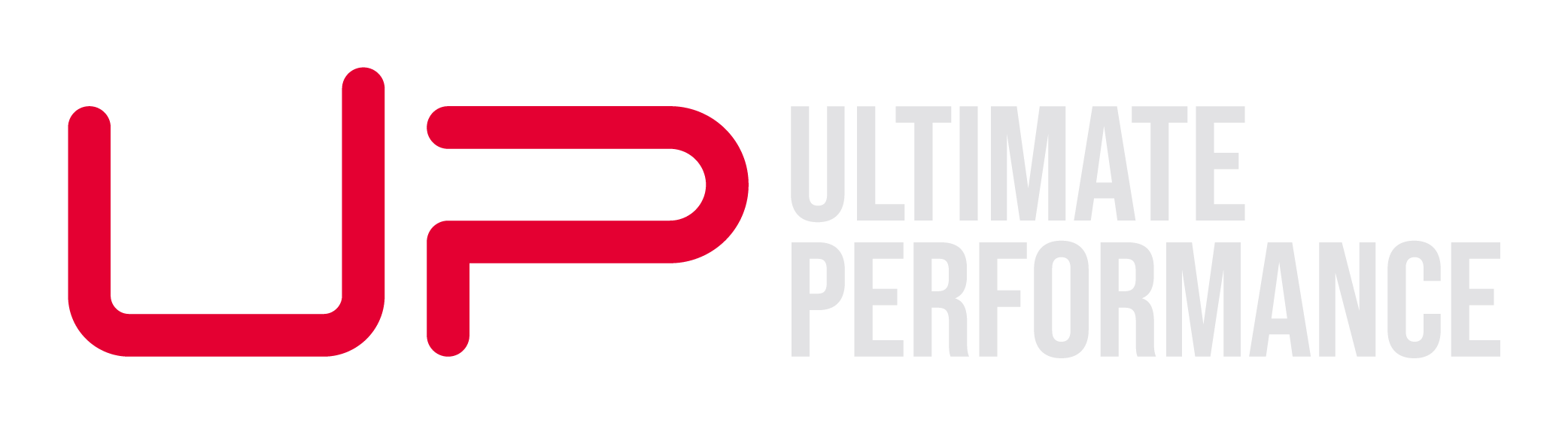 Logo with red stylized letters 'UP' next to white text 'ULTIMATE PERFORMANCE' on black background.