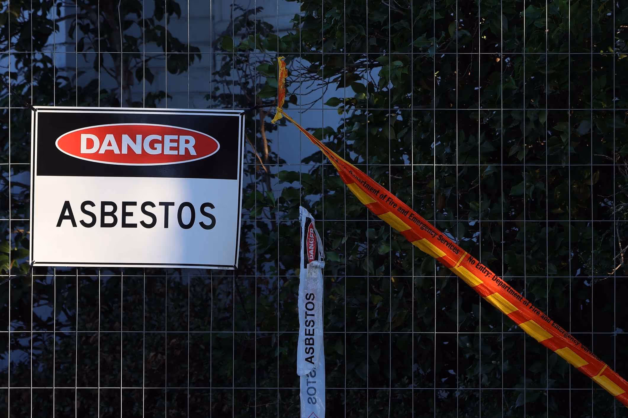 Warning Sign of Asbestos Danger