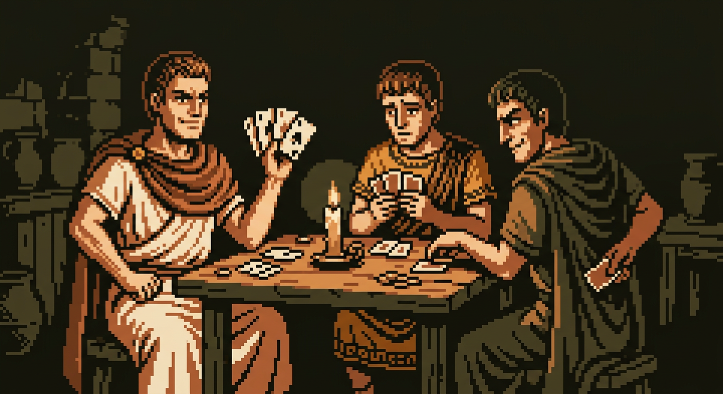 pixel art ancient Greek game players