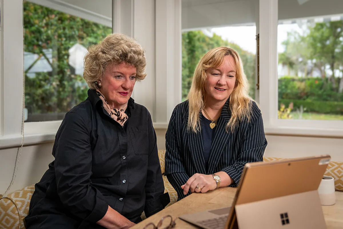 Dr Patricia Champion with co-founder Felicity Champion.