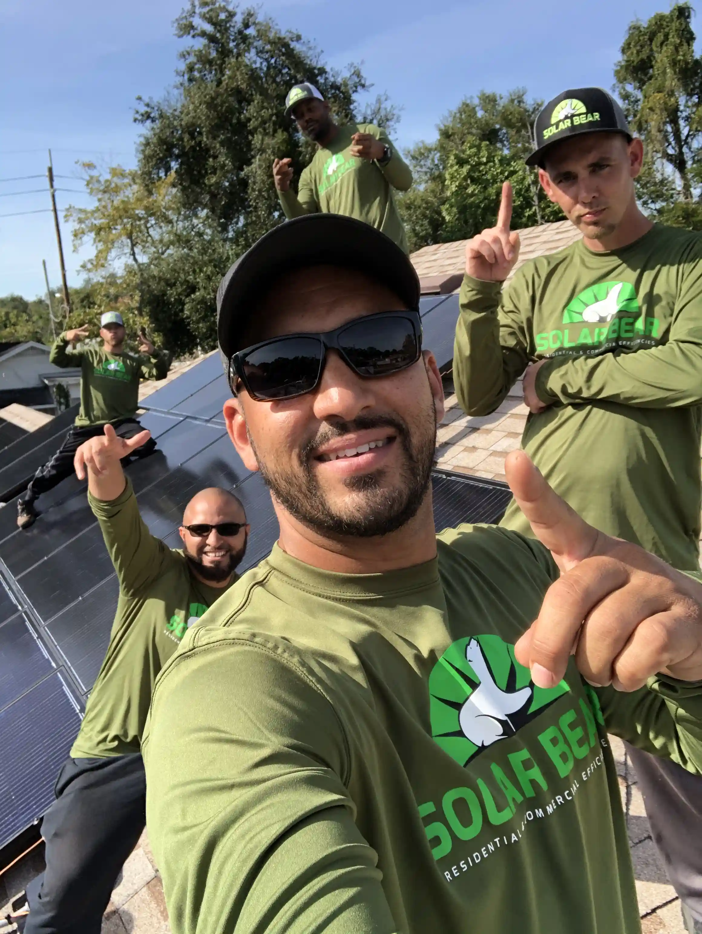 Solar Bear Installation team in Kissimmee FL taking a pride selfie on a job well done