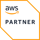 AWS Partner logo with a white background and orange border.