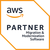 AWS Partner Migration & Modernization Software badge with orange border.