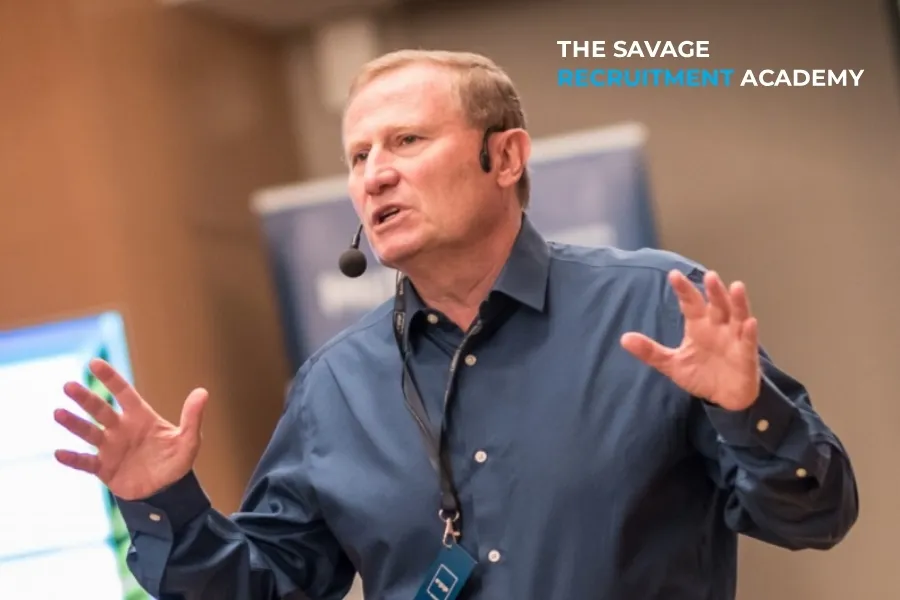 People at a Greg Savage talk about recruitment