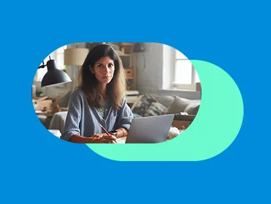 A business woman at a desk