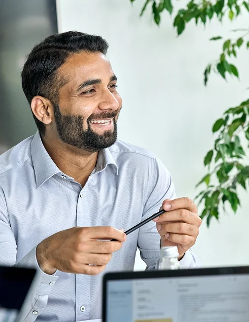 Business man smiling