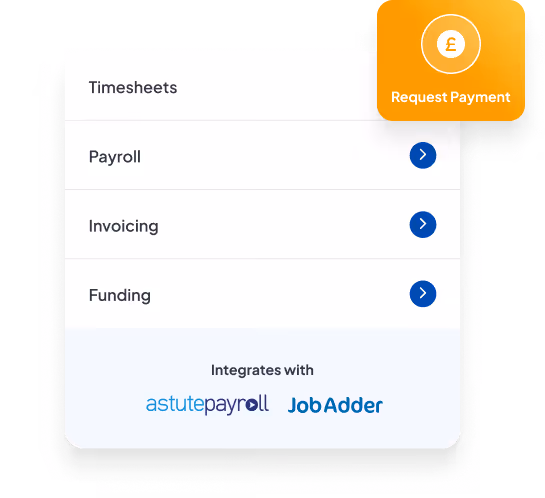 UI element showing request payment