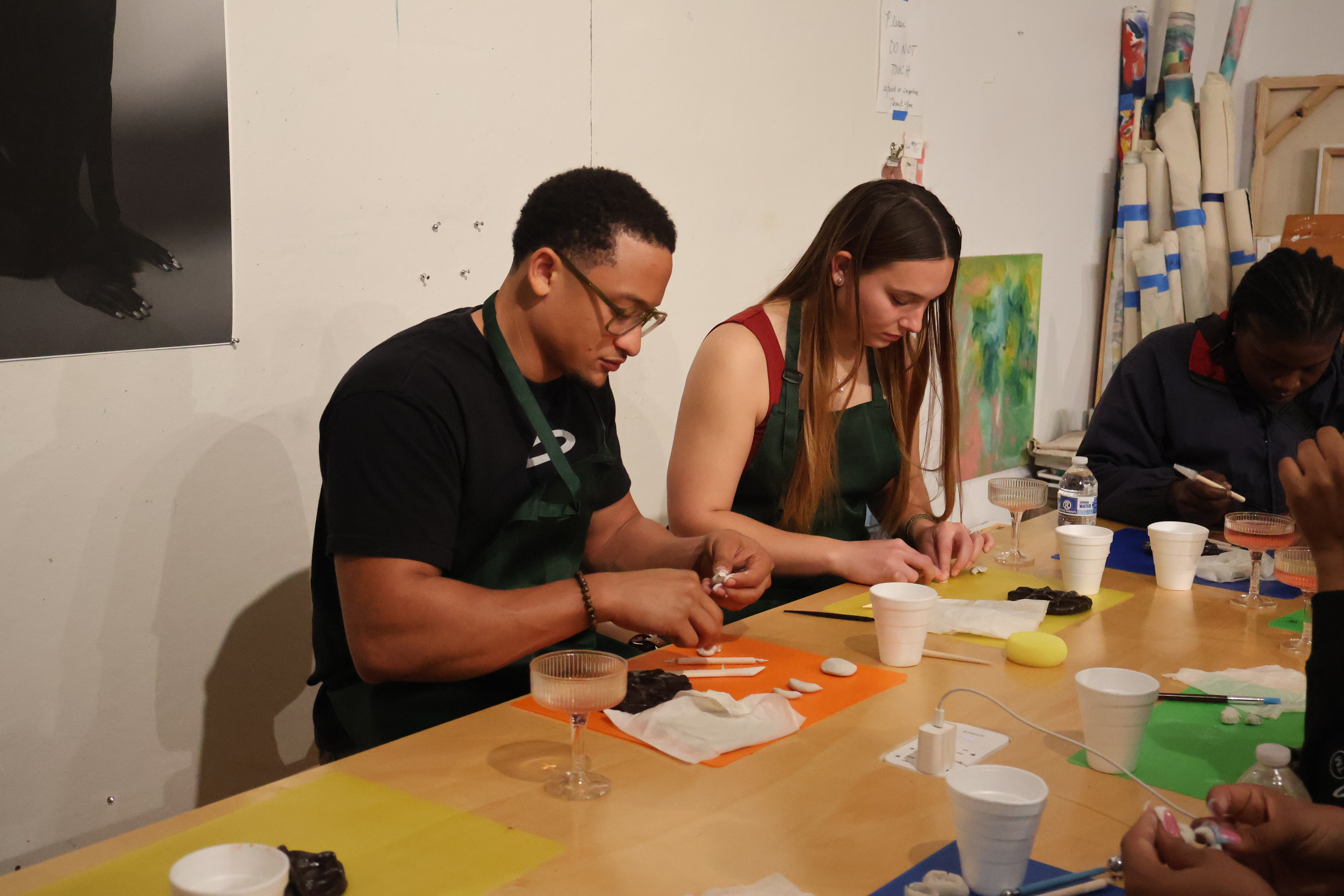 CREEW members laughing and connecting at an event