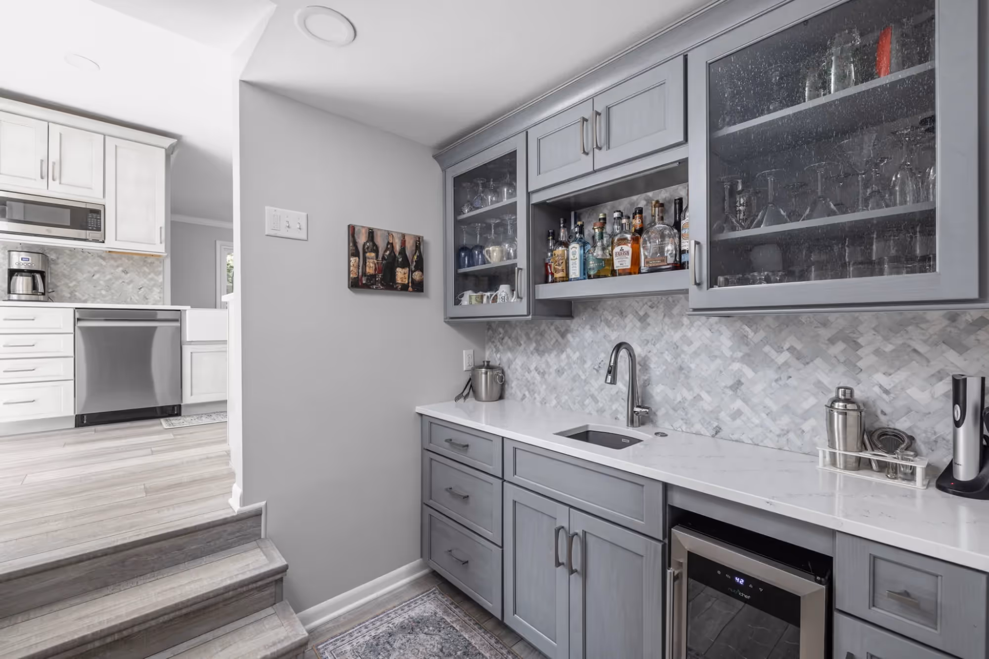 Contemporary kitchen with sleek finishes and built-in appliances
