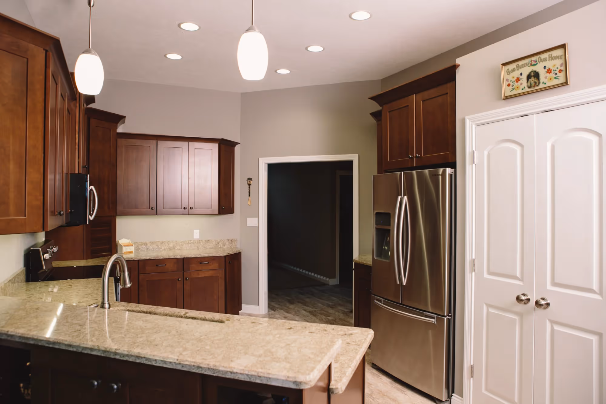 Built-in wood shelving unit - 2