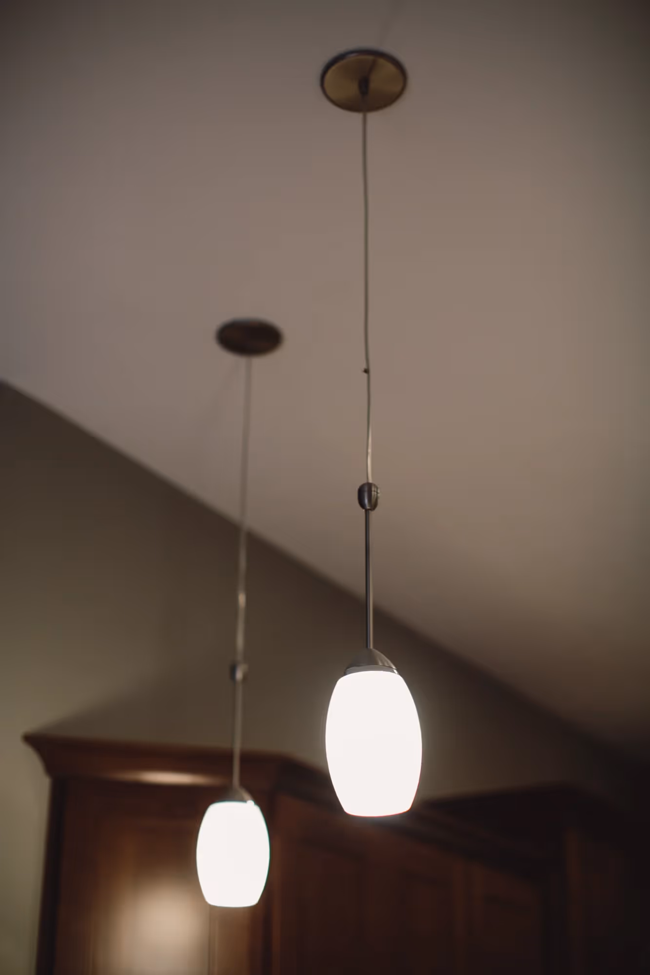 Ceiling light fixture in hallway