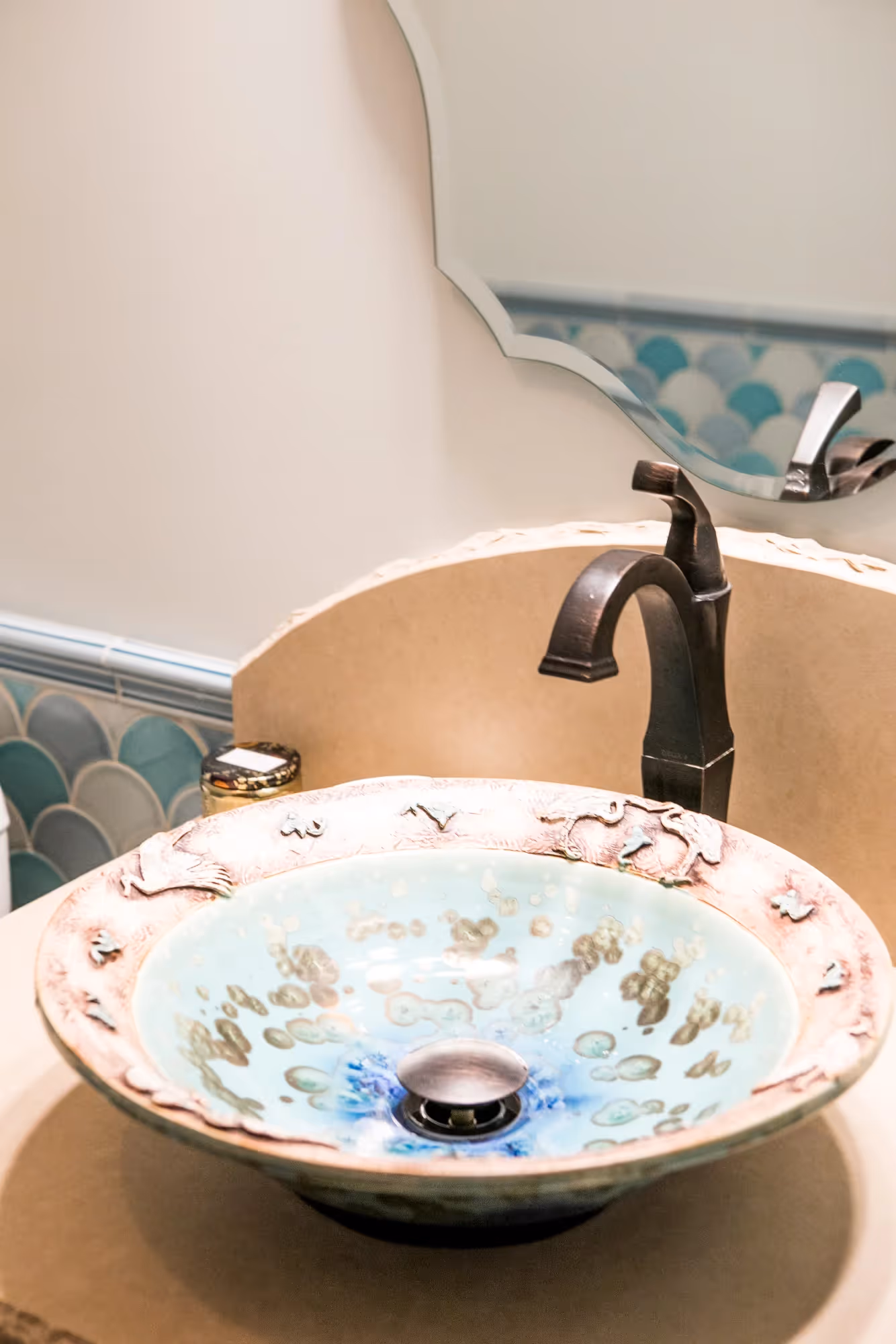 Modern bathroom sink and countertop