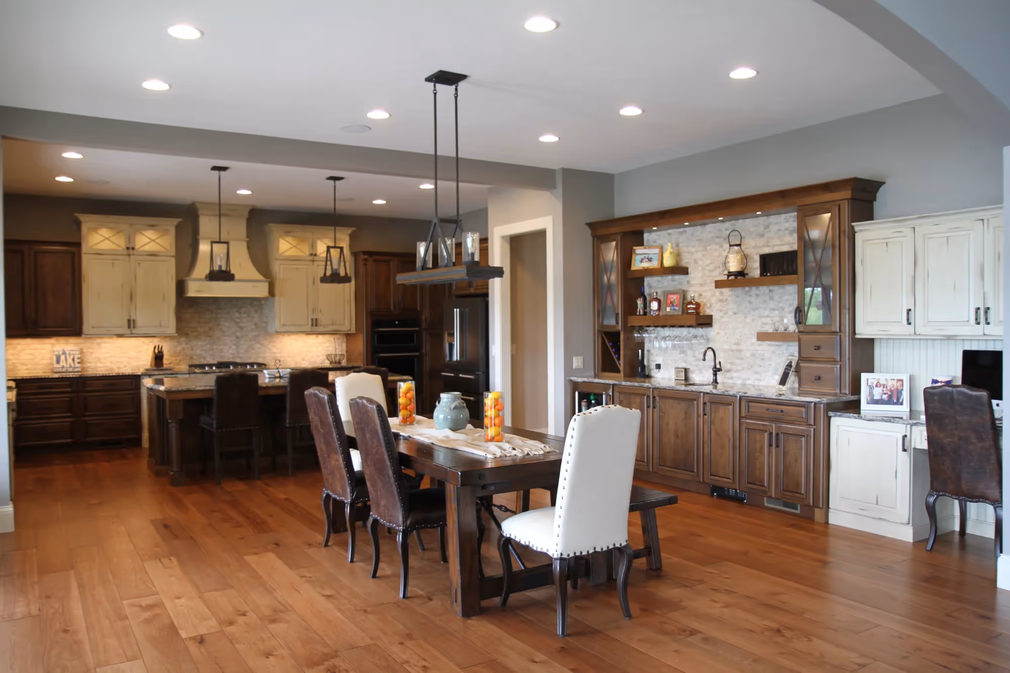 Modern kitchen with island and bar stools