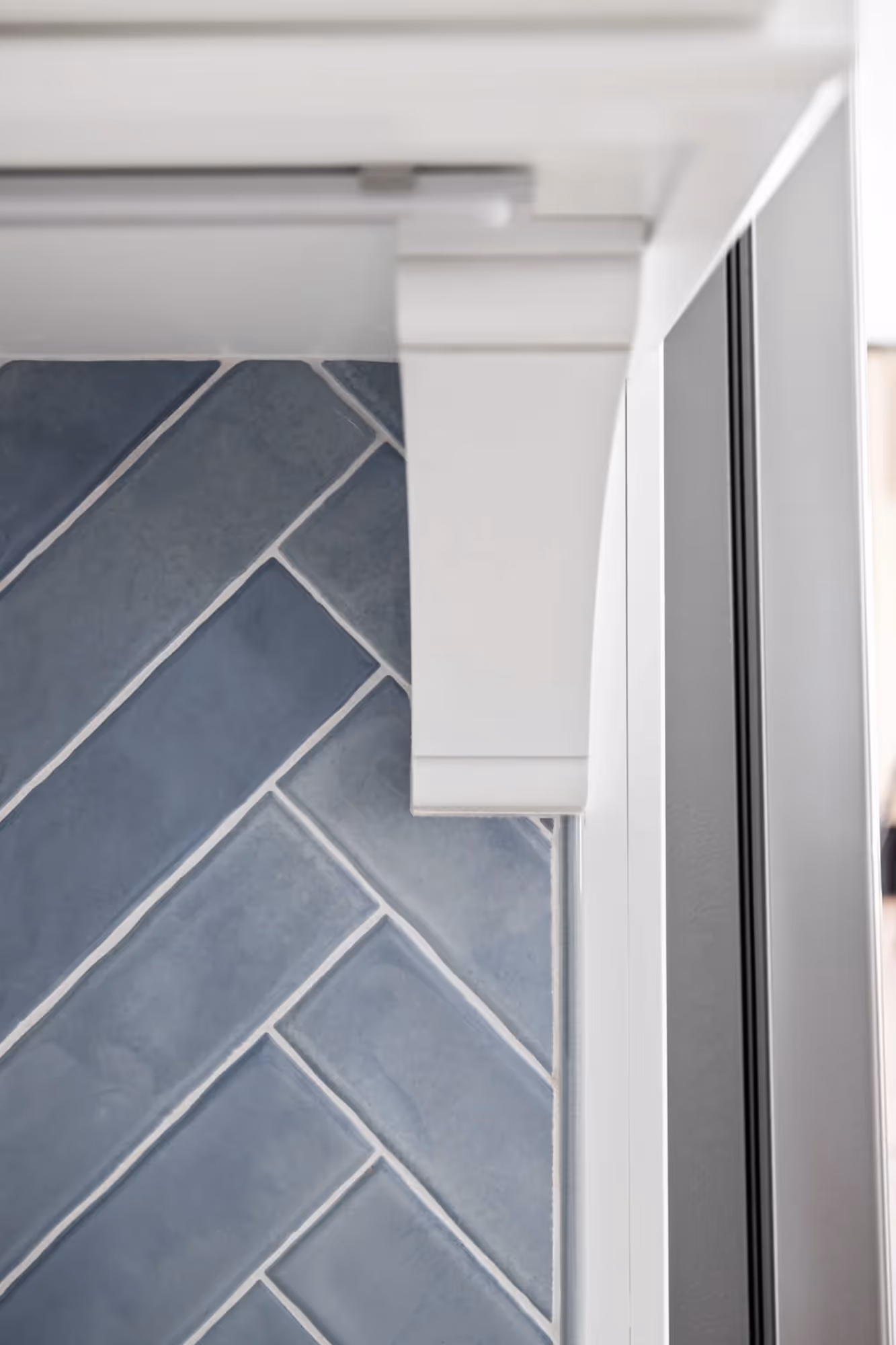 Blue tile flooring detail