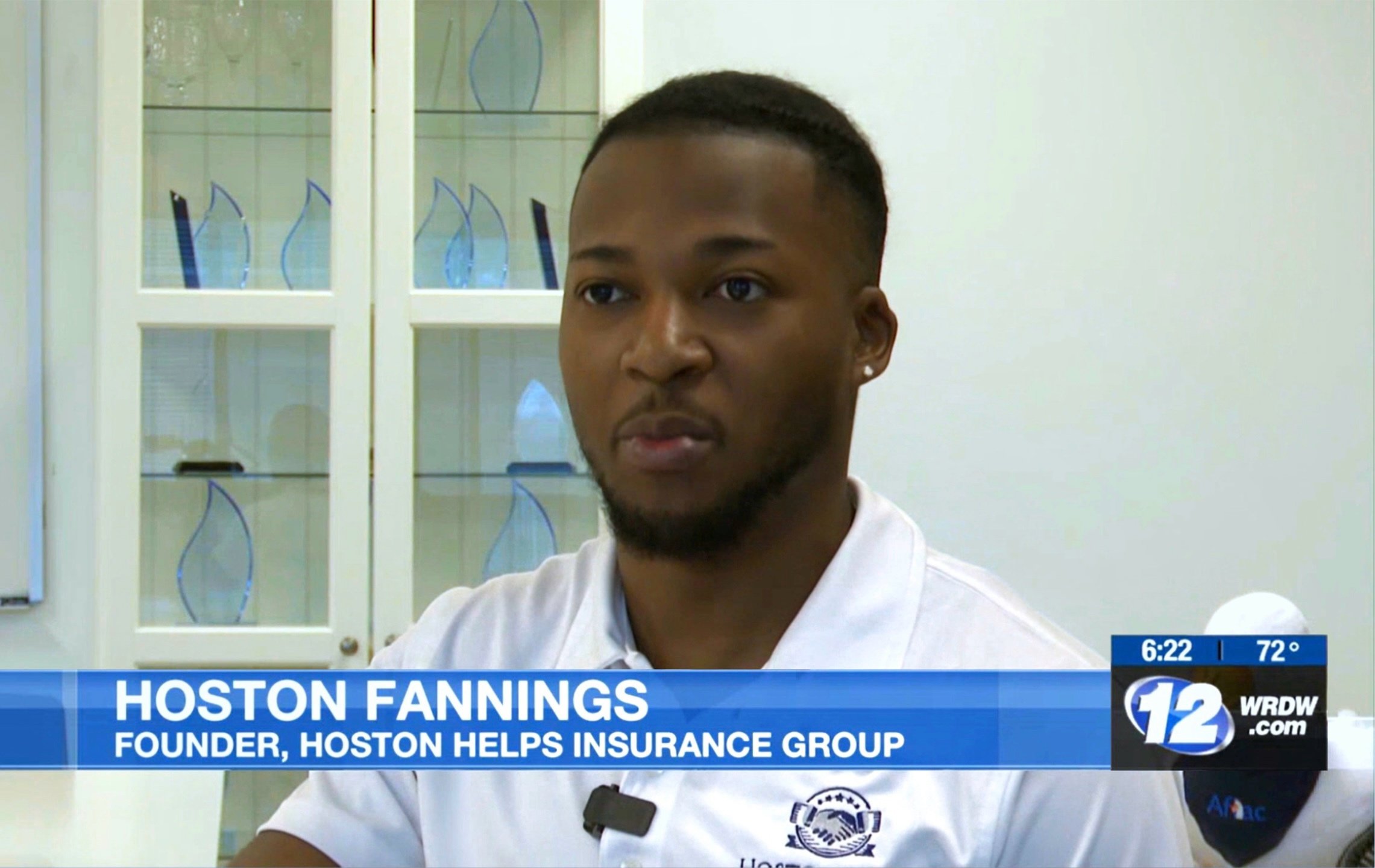 Hoston Fannings featured on WRDW news as the founder of the fastest growing health insurance agency in the CSRA