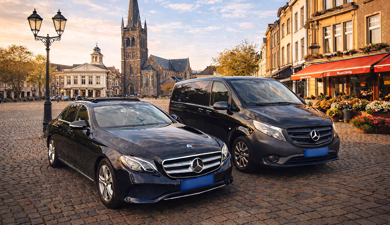 Taxi ProLine auto's geparkeerd in Zuid-Limburg