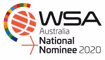WSA Australia National Nominee 2020 logo with a colorful circular design.
